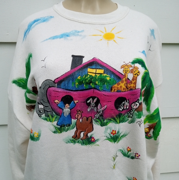 Vintage Handpainted Sweatshirt - Picture 2 of 7